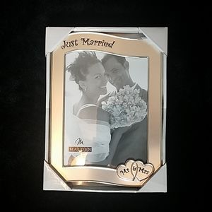 Malden just married 5x7 silver picture frame